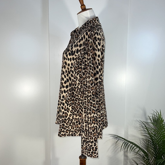 CYNTHIA ROWLEY leopard button down shirt - Picture 3 of 11